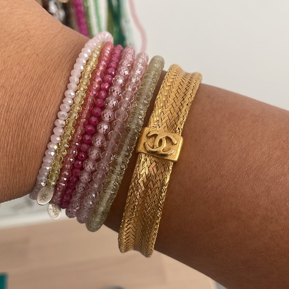 Gold Chanel CC 24k Woven Bangle 00A 2000 Vintage Y2K - Picture 13 of 15